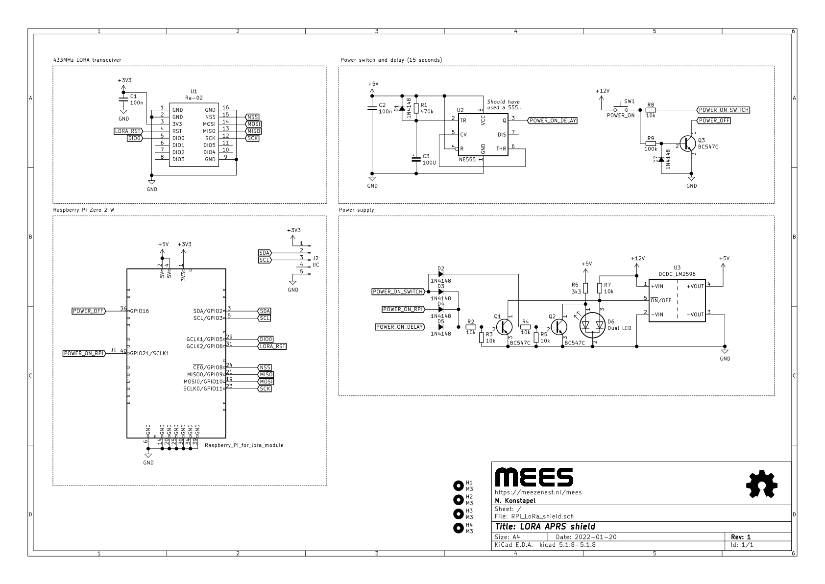 Raspberry Pi LoRa shield schematic